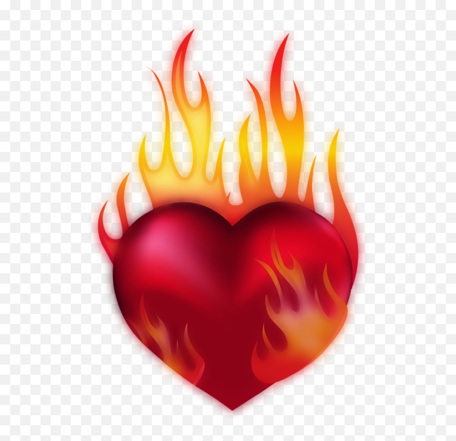 Pin - Heart Of Fire Clipart Emoji,Flaming Emoji