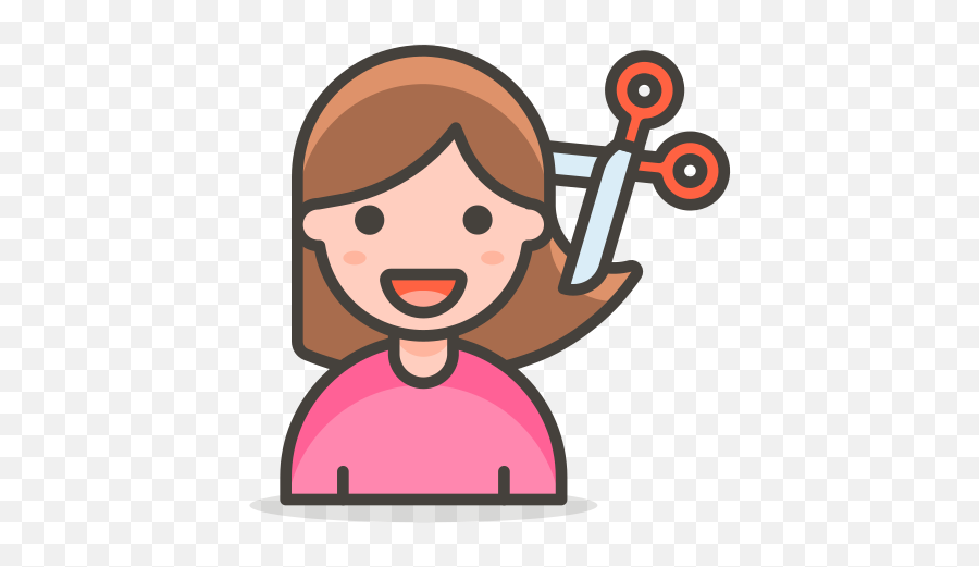 Haircut Emoji Transparent Png Clipart - Girl Raising Hand Clipart,Haircut Emoji Png
