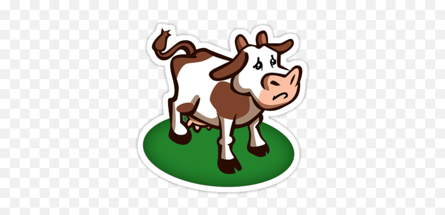 Sad Cow Mascot - Farmville Cow Emoji,Cow Emoji Png