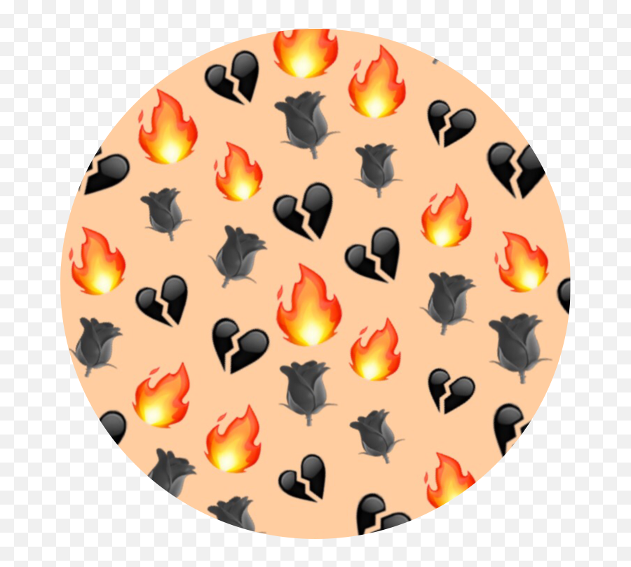 Orange Emoji Circle Background Fire - Fire Emoji Background,Fire Emoji Black Background