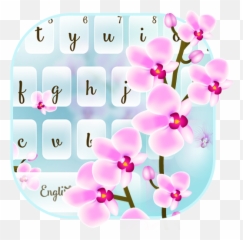 Download Orchid Flower Keyboard Theme - Orchid Flower Wallpaper Keyboard Emoji,Sakura Flower Emoji