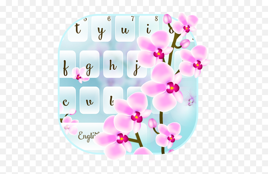 Download Orchid Flower Keyboard Theme - Orchid Flower Wallpaper Keyboard Emoji,Sakura Flower Emoji