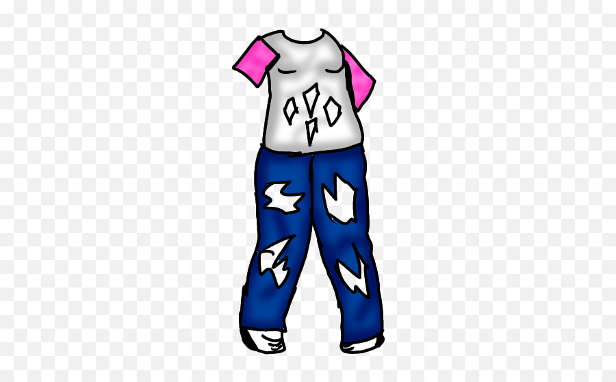 Ripped Pants And Punk Shirt - Cartoon Emoji,Emoji Shirt And Pants