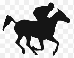 Thoroughbred Transparent Png Clipart - Race Horse And Jockey Silhouette Emoji