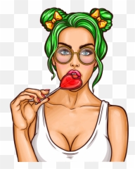 Hot Girl Clipart Png - Pop Art Emoji