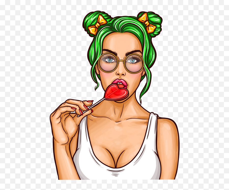 Hot Girl Clipart Png - Hot Girl Pop Art Emoji,Sexy Girl Emoji