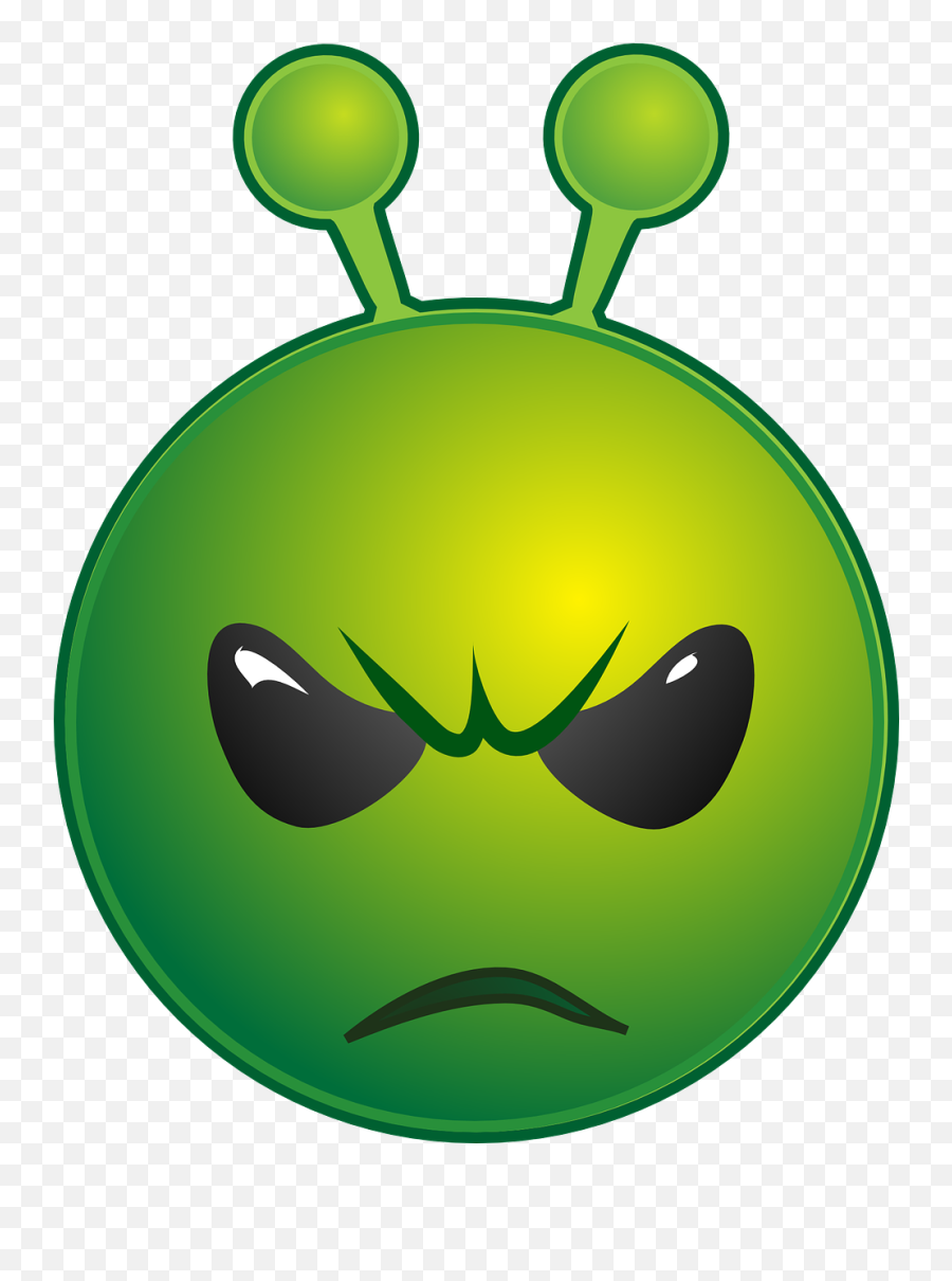 Alien Unhappy Emoticon Green Smiley - Alien Smiley Emoji,B Button Emoji