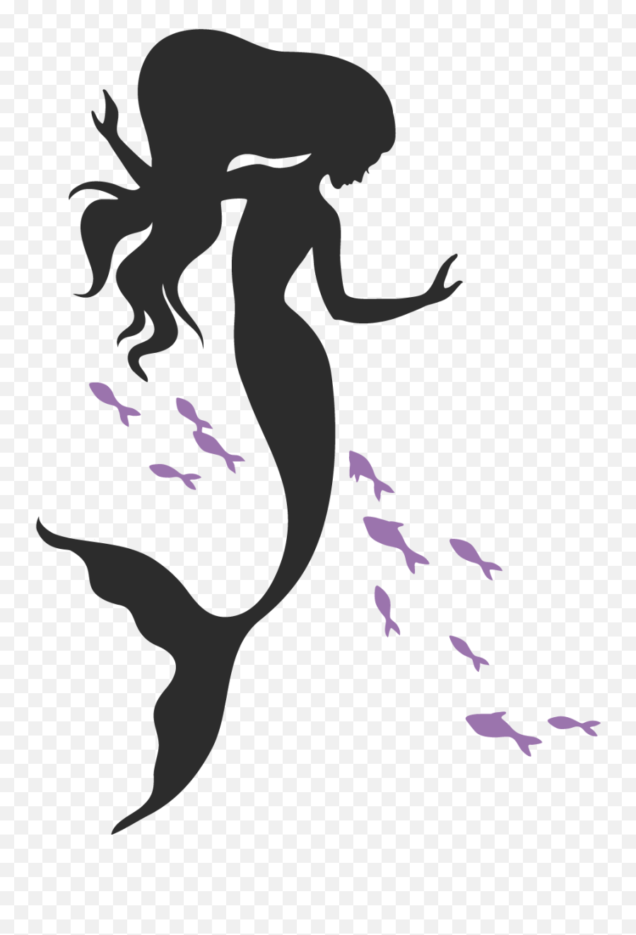 Mermaid Clip Art Silhouette Ariel Illustration - Long Cute Mermaid Mermaid Silhouette Emoji,Merman Emoji