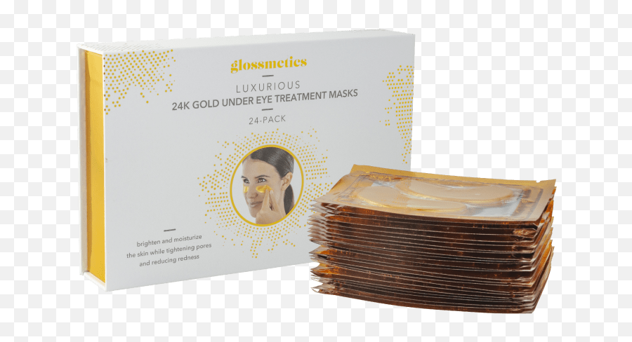 Glossmetics 24k Gold Under Eye Collagen Treatment Masks 24 - Storage Basket Emoji,Emoji Hand Plus Eyes