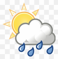 Sun And Rain Clouds Clipart - Emoji