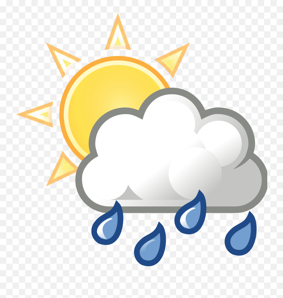 Sun And Rain Clouds Clipart - Sun And Rain Clouds Clipart Emoji,Rain Emoji