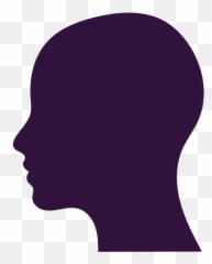Face left facing lady bald silhouette - Transparent PNG Silueta De Rostro Png Emoji