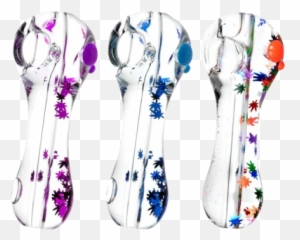 Freezable Glycerin Leaf Glitter Spoon Pipe - For Women Emoji,Spoon Emoji