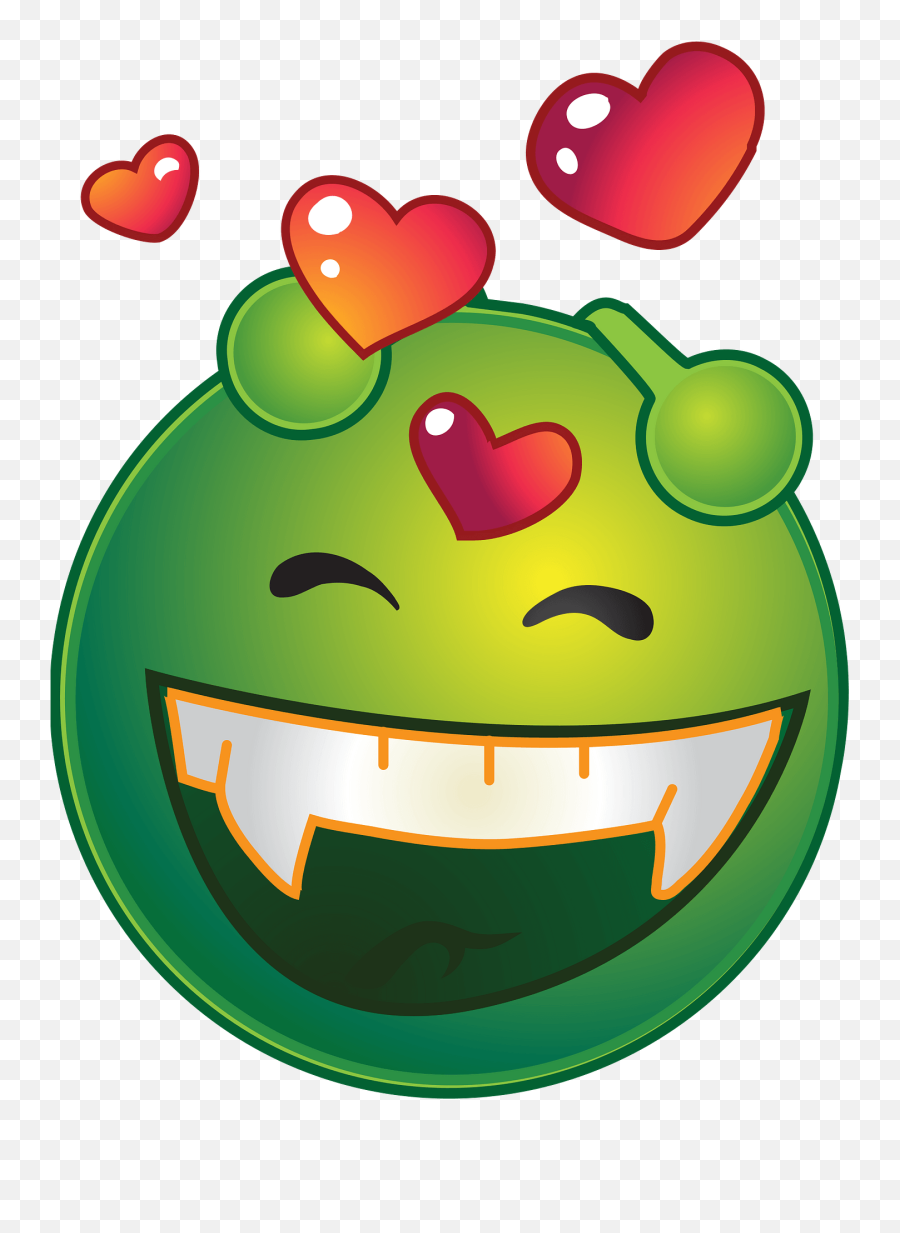 Smiley Green Alien Happy Love Clipart - Mood Off Dp Emoji,Love Emoticons For Texting