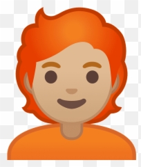 Karnacja Rednio Jasna I Rude Wosy Dorosy Clipart Darmowe - Dibujos De Personas Sin Cabello Emoji,Rude Emoji