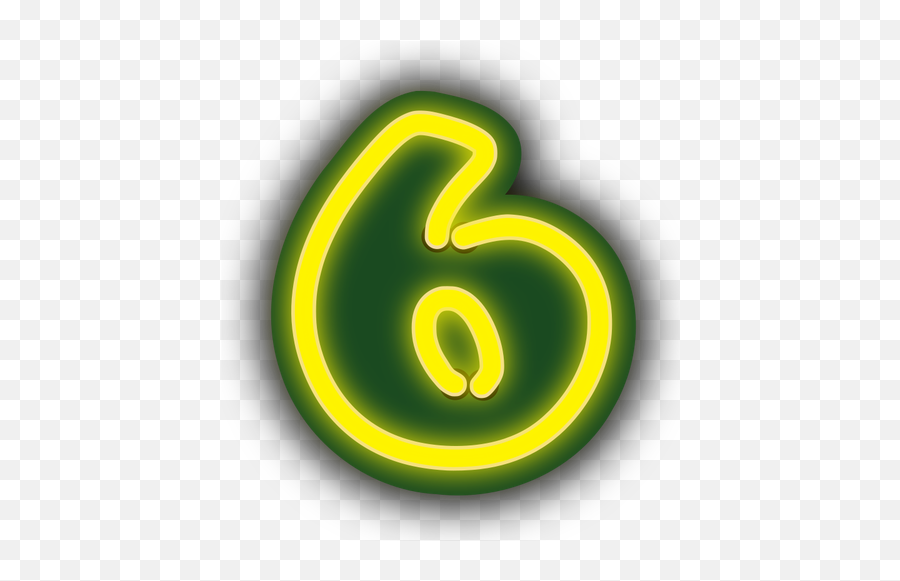 Nummer Sechs In Der Gelben Farbe - Art Number 6 Emoji,Neon Emoji