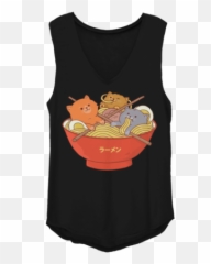 Food Drink Womens Premium Sleeveless - Ramen Noodle Cat T Shirt Emoji