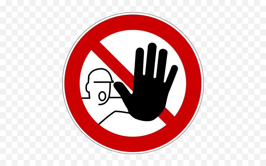 Din 4844 - Unauthorized Entry Sign Png Emoji,Hand Emoticons Meaning