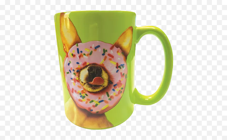 Yumm Avanti Ceramic Mug - Doughnut Emoji,Hot Cocoa Emoji