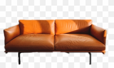 Couch - Tan Leather 2 Seat Sofa Emoji,Couch Emoji
