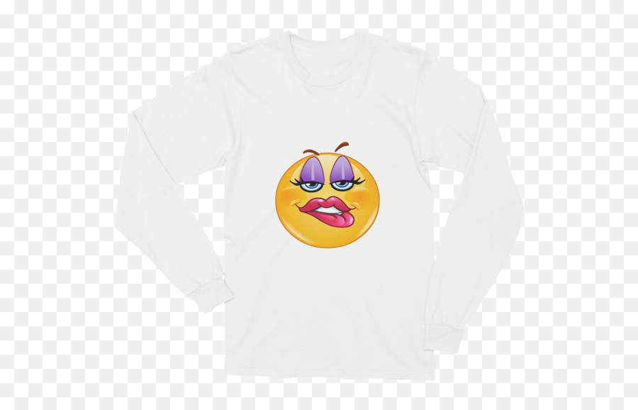 Biting Lip Female Emoji Long Sleeve T - Crescent,Candy Corn Emoji