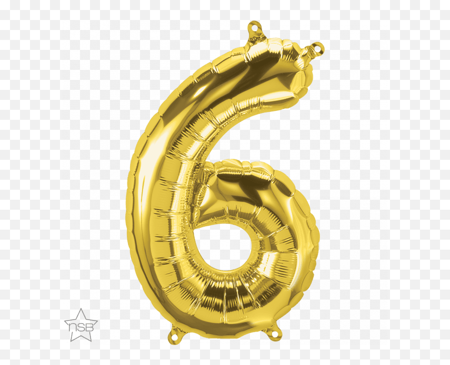 Six - Gold Number Balloons Png Emoji,6 Owl Emoji
