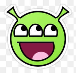 3 eyed alien sticker - Happy Face Meme Png Emoji