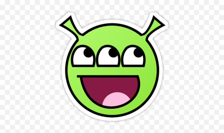 3 Eyed Alien Sticker - Happy Face Meme Png Emoji,Alien Face Emoticon