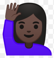 Dark Skin Tone Emoji - Hand Raise