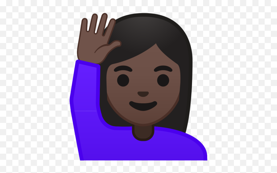 Dark Skin Tone Emoji - Hand Raise Emoji Dark,Eyebrows Raised Emoji