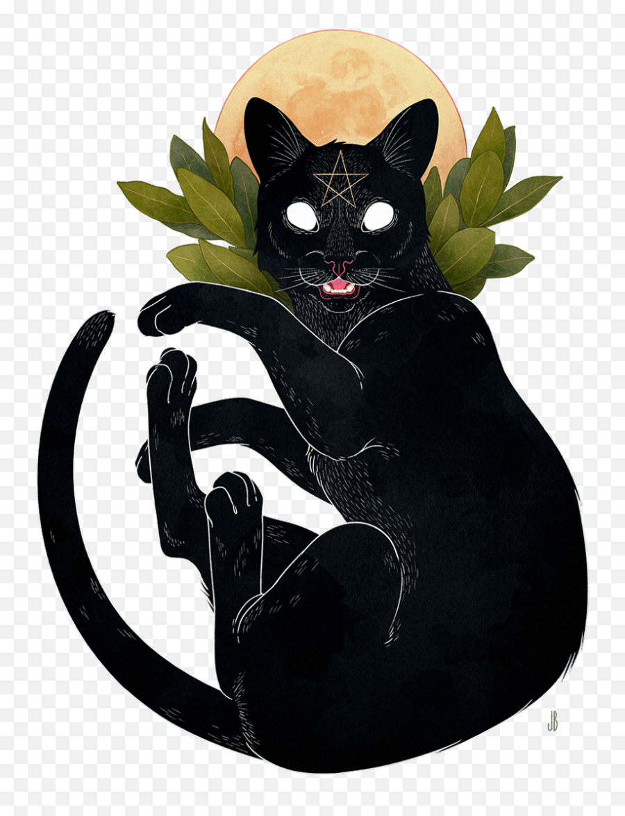 Illustrations By Jenna Barton Clipart - Black Cat Drawing Emoji,Cool Cat Emoji