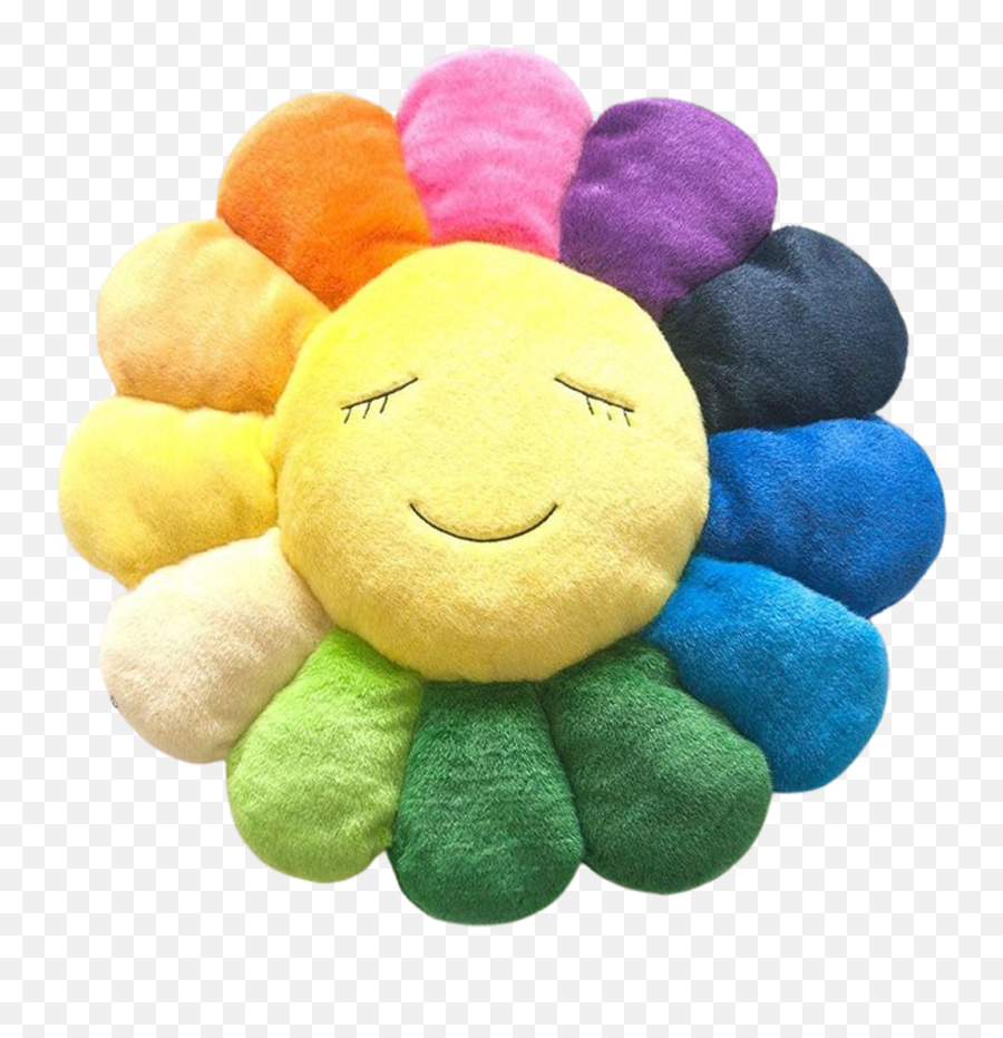 Murakami Flower Cushion 2m - Rainbow Murakami Pillow 60 Cm Rainbow Emoji,Kiki Emoticon