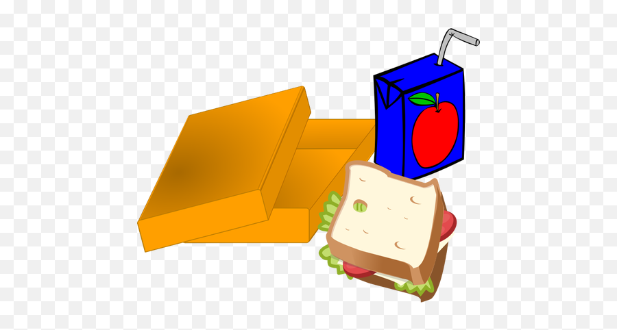 Vector Image Of Orange Lunch Box With - Tuckshop Clip Art Emoji,Emoji Lunch Box