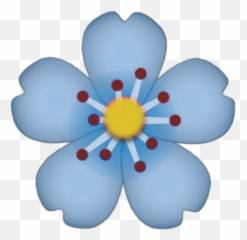Flowers Blue Petals Emoji - Png