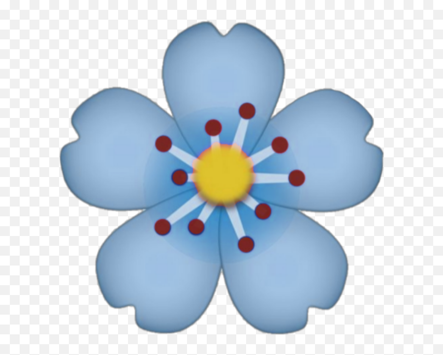Flowers Blue Petals Emoji - Flower Emoji Png,Blue Flower Emoji