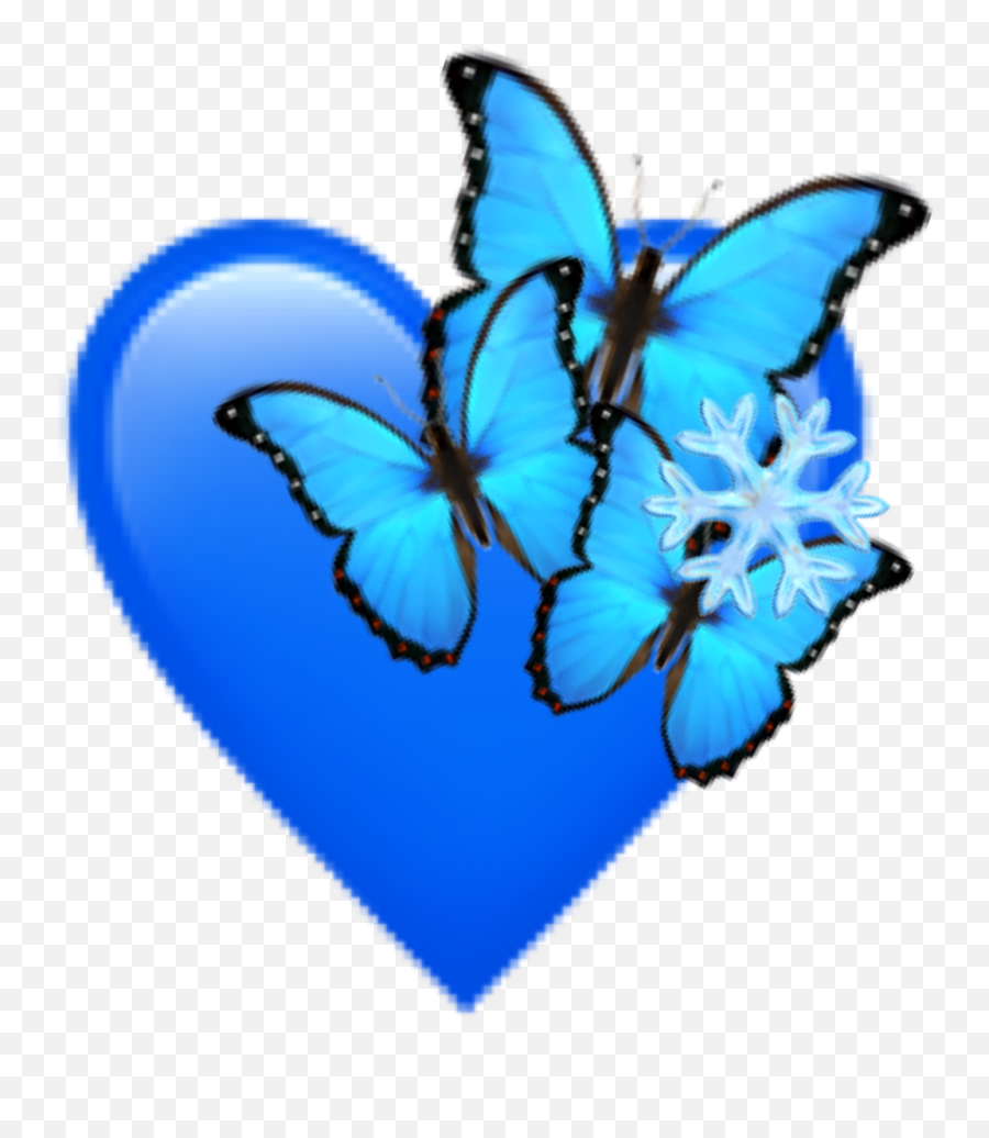 Blue Heart Emoji Emojis Blueheart Freetoedit - Blue Butterfly And Heart Emoji,Blue Heart Emoji