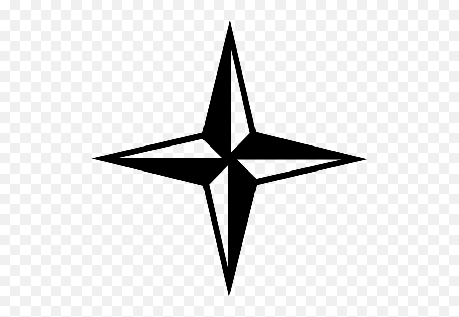 Four Pointed Star Sticker - North Arrow Image Without Background Emoji,Black Star Emoji