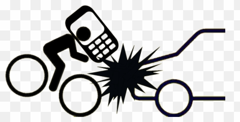 Distracted Bicyclist - Signage On Motorists Safety While Driving Emoji,Car Crash Emoji