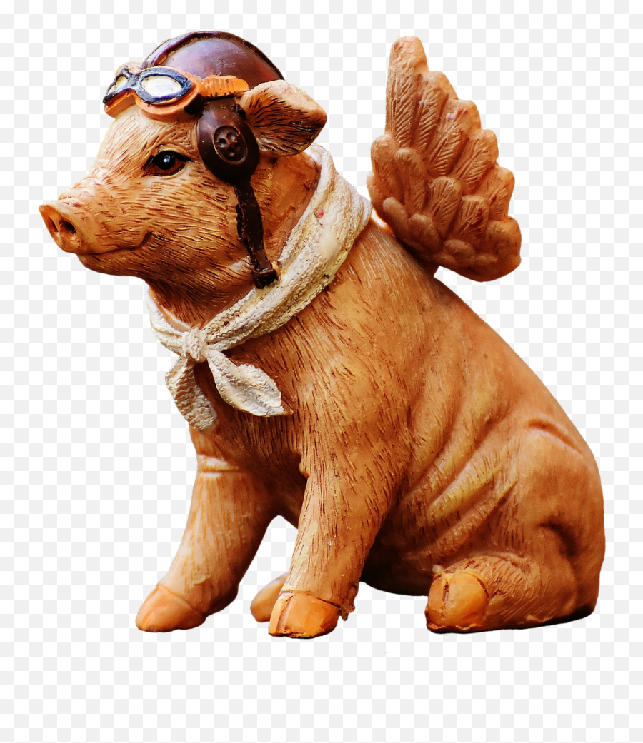 Lucky Pig Guardian Angel Figure Funny - Pig Idioms Emoji,Lady And Pig Emoji
