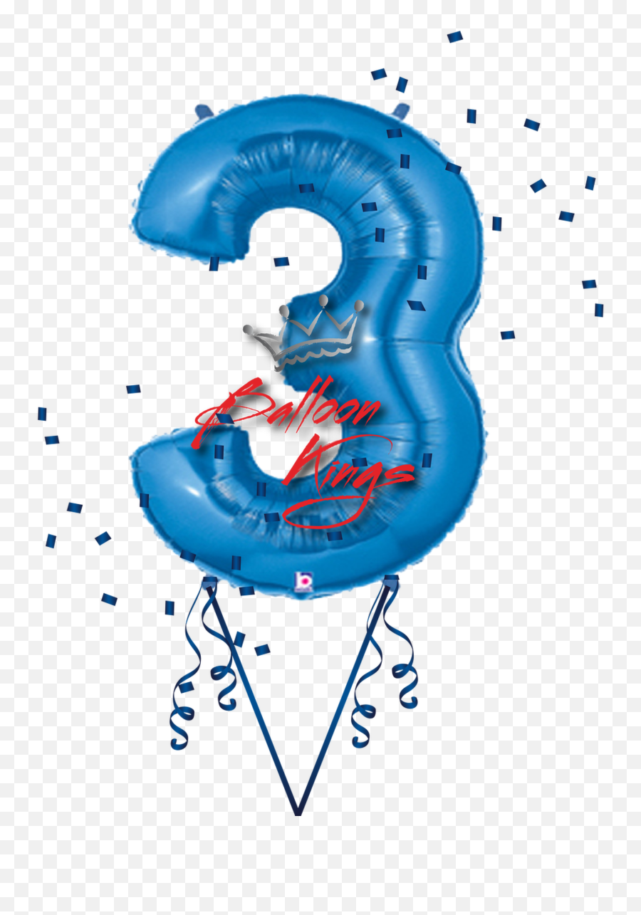 Blue Number 3 - 3 Number Balloon Emoji,Blue Balloon Emoji