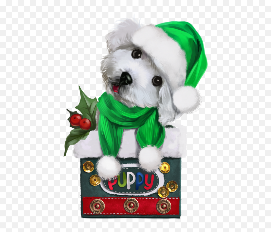 Dogs Dog Puppies Wallpapers Drawing - Dog With Santa Hat Drawing Emoji,Maltese Emoji