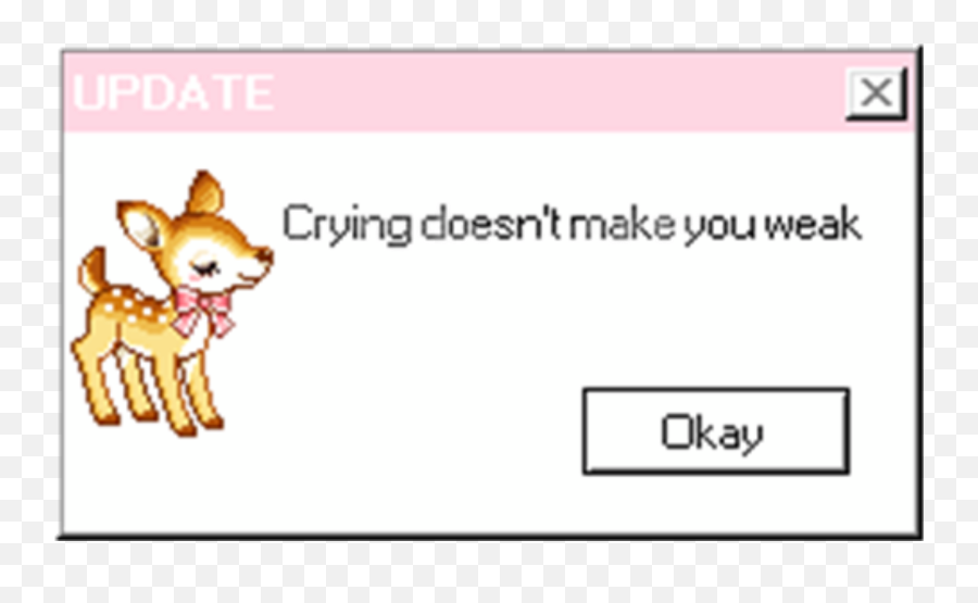 Update Cry Crying Weak Pastel Pink Deer Cute Aesthetic - Ventana Windows Emoji,Weak Emoji