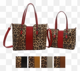 La Terre Fashion 2 - Piece Leopard Print Handbag Set Tote Bag Emoji,Leopard Emoji