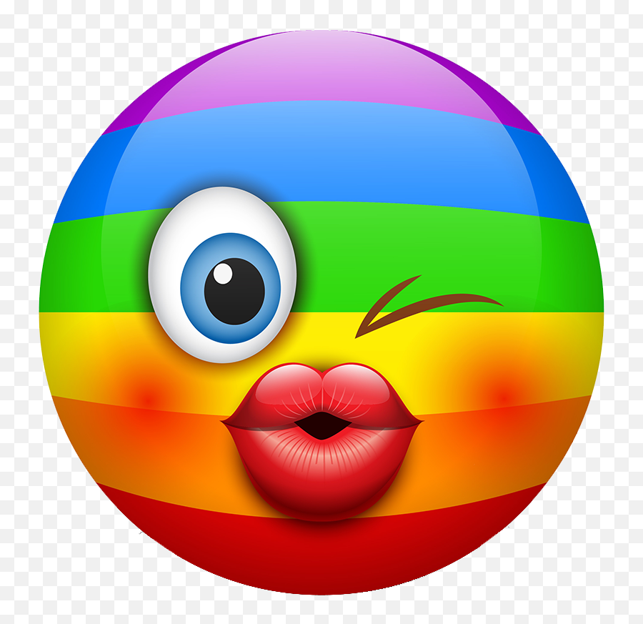 Rainbow Smileys Stickers - Emoji Rainbow Smiley Face,Rainbow Emoticons