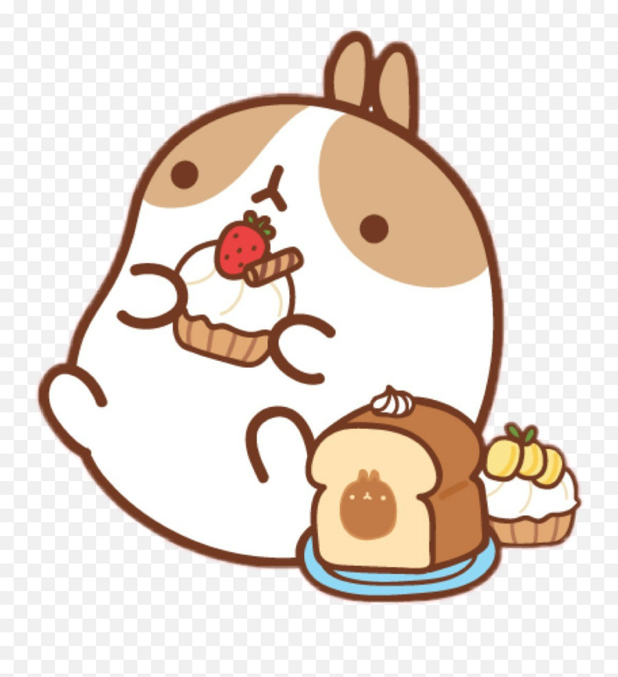 Rabbit Cute Food Bread Cakes Cupcakes Fruits Strawberry - Kawaii Cute Wallpapers For Ipad Emoji,Cute Emoji Cakes
