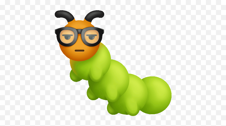 Caterpillar With Glasses From The - Caterpillar With Glasses Emoji,Caterpillar Emoji