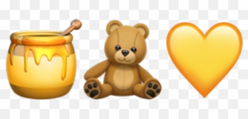 Yellow Brown Emojis Honey Yellowheart Bear Freetoedit - Emoji Honey Bear Background,Honey Emoji