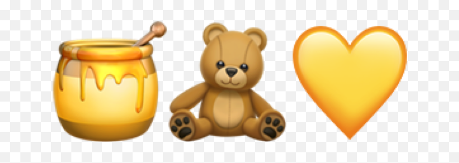 Yellow Brown Emojis Honey Yellowheart Bear Freetoedit - Emoji Honey Bear Background,Honey Emoji
