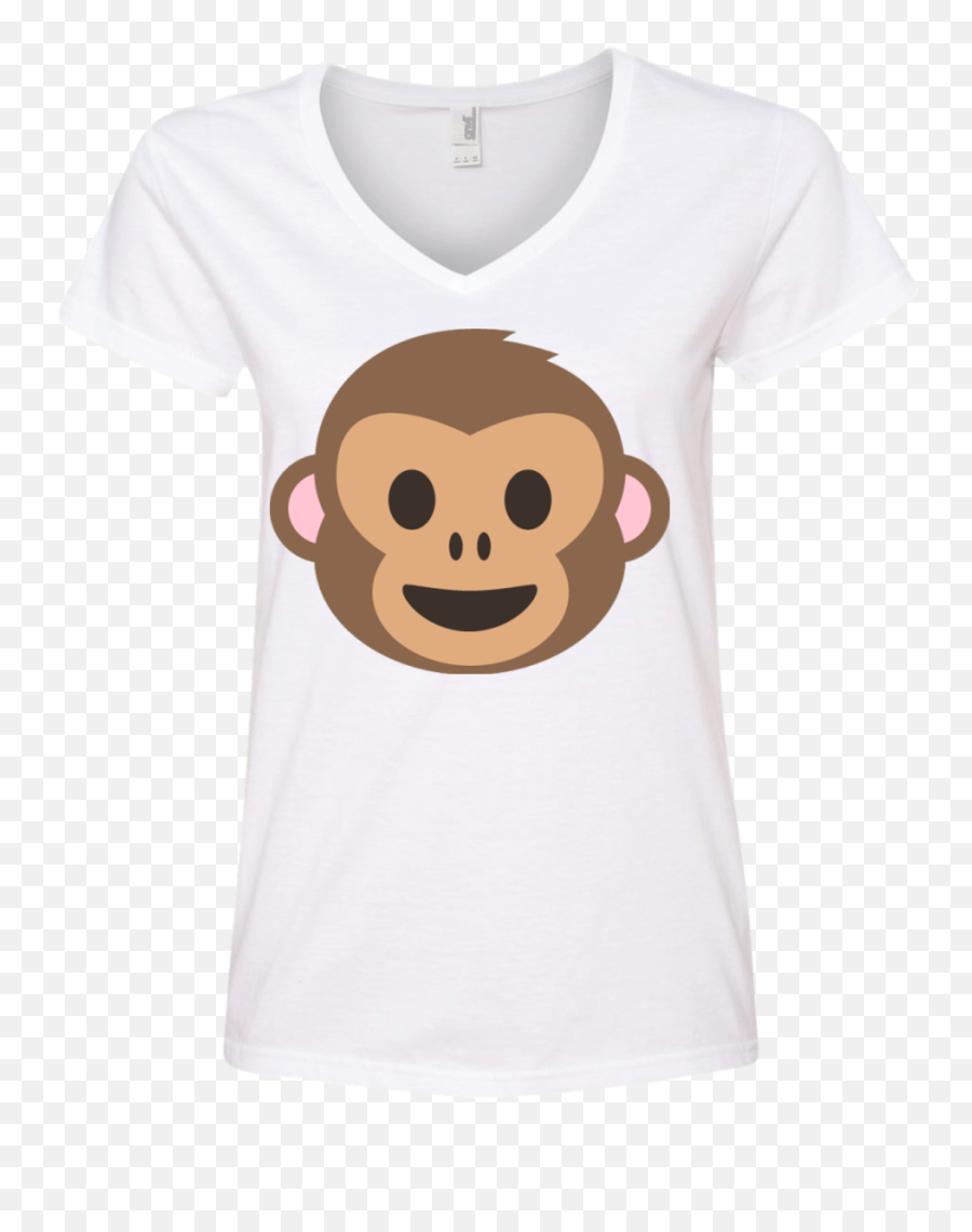 Monkey Face Emoji Ladies V - New Monkey Emoji Gif,Emoji Merch