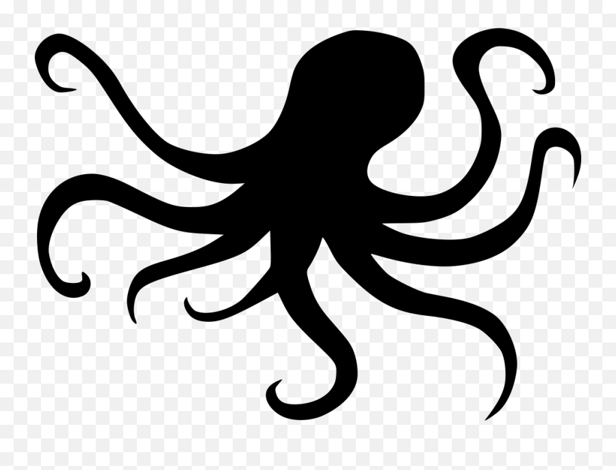 Transparent Background Octopus - Black Octopus In Art Emoji,Tentacle Emoji